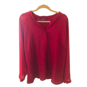 Long Tall Sally Semi-sheer Burgundy Blouse